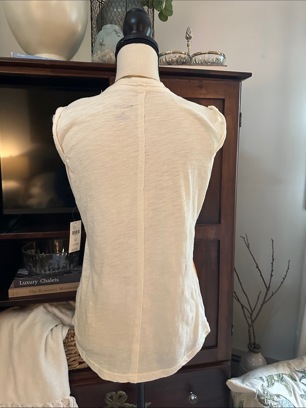 ๐ NWT | Anthropologie The Vinnie Cotton Slub Muscle Tee - Picture 8 of 10
